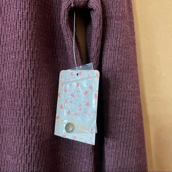 Free People | NWT Rainbow Thermal Henley Tee Long Sleeve in Wine Size XS - Picture 8 of 16